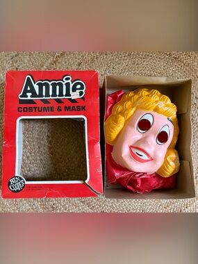 Rare Vintage Collectible Annie Costume Mask by Annie in Blonde and Red